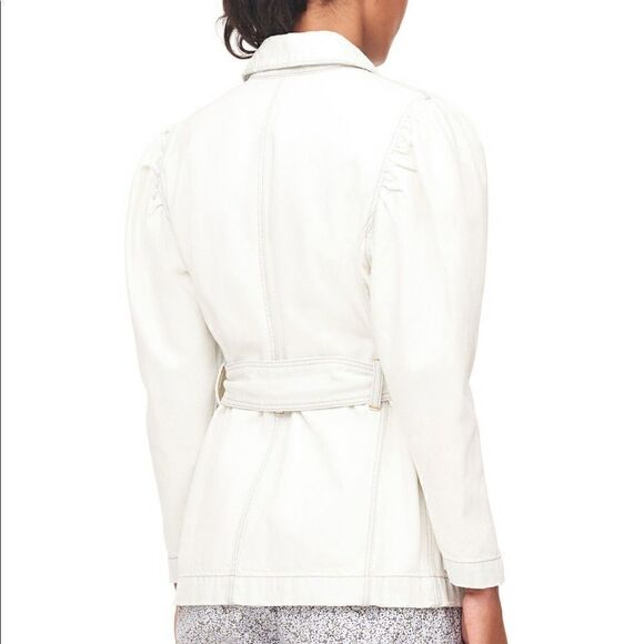 REBECCA TAYLOR LA VIE DENIM BELTED JACKET SIZE M - Picture 8 of 10